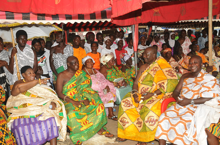  Nana Yaw Boadu (2nd left) with some of the members of the council at the rally. Pictures: EBOW HANSON